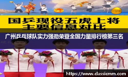 广州乒乓球队实力强劲荣登全国力量排行榜第三名